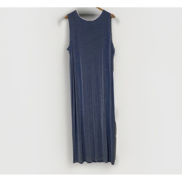 Vikki Vi Maxi Dress Womens 2X Blue Sleeveless Travel Wrinkle Free Stretch Cruise - Picture 2 of 9